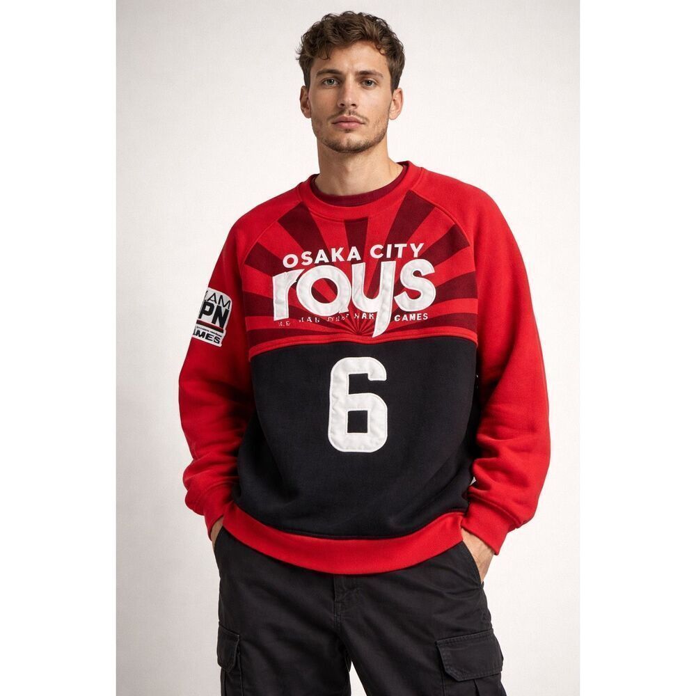 Iro-Ochi Osaka City Japan Games Sweatshirt 3XL Red Black